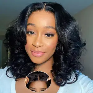 Mscoco Human Hair Wig 6×5 Loose Body Wear And Go Glueless Lace Wig Short 4 27/1B230 Colored Pre Cut HD Lace Wig 180 250 Density Pre Bleached Knots Wig
