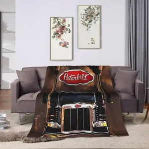 A Peterbilt Creative Inspiration Design Ultra Soft Flannel Fleece Blanket, Warm And Comfortable Living Room Blanket, Office Blanket, Sofa Decoration, Four Seasons Travel Blanket, Multi-Purpose Gift Blanket - Home Decoration Accessories tiktokshopspringglo