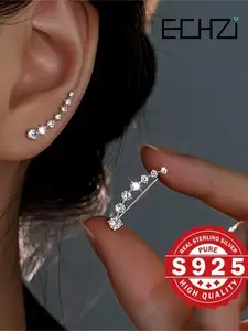 925 Sterling Silver Star Design Earrings, High Quality Earrings, Elegant Jewelry for Women for Party, Daily Clothing Decor, Trendy Jewelry for Birthday Gift, Fine Studs