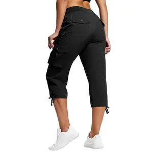 Women's Lightweight Quick-Dry Cargo Capris with Pockets - Casual Jogger, Drawstring Waist Jogger, Cargo Pants Women for Hiking, Travel,summervibes