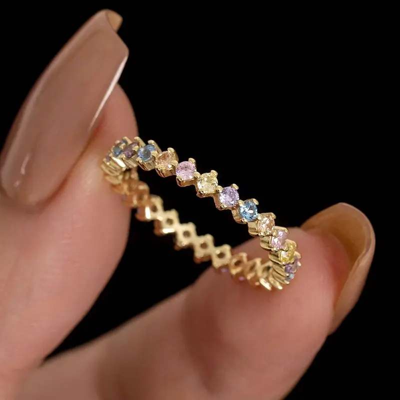 S925 Sterling Silver Ring with Colorful Zircon, Dazzling Bridal Statement Jewelry for Women, Elegant Engagement Wedding Band, Bridal Statement Ring, Engagement Wedding Ring