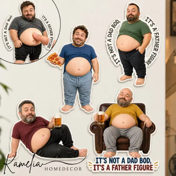 Custom Funny Daddy Face Squishy Belly Fridge Acrylic Magnet, Father's Day Gift For Husband, Custom Dad Photo Squeeze Magnet, Kitchen Decor