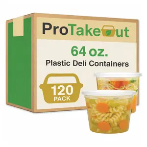 ProTakeOut, [64 oz] Heavy-Duty PP Deli Containers with Lids – 120 Sets (12/20) | Microwave & Freezer Safe | Durable, Leak-Resistant & Reusable | Ideal for Bulk Food Storage, Meal Prep, Restaurants & Catering