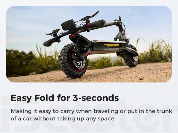 All Terrain Electric Scooter, 1000W/500W Violent Motor, Max 28MPH/25MPH Speed, 40/28/20 Mile Range, 330Lbs Capacity, 3S Folding, Dual Shock Absorption – Foldable Off-Road E-Scooter