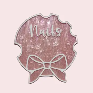 Personalized Nail Photo Prop - High-Quality 1/8" Acrylic with Custom Options for Glam Decor & Brand Showcasing - Masks