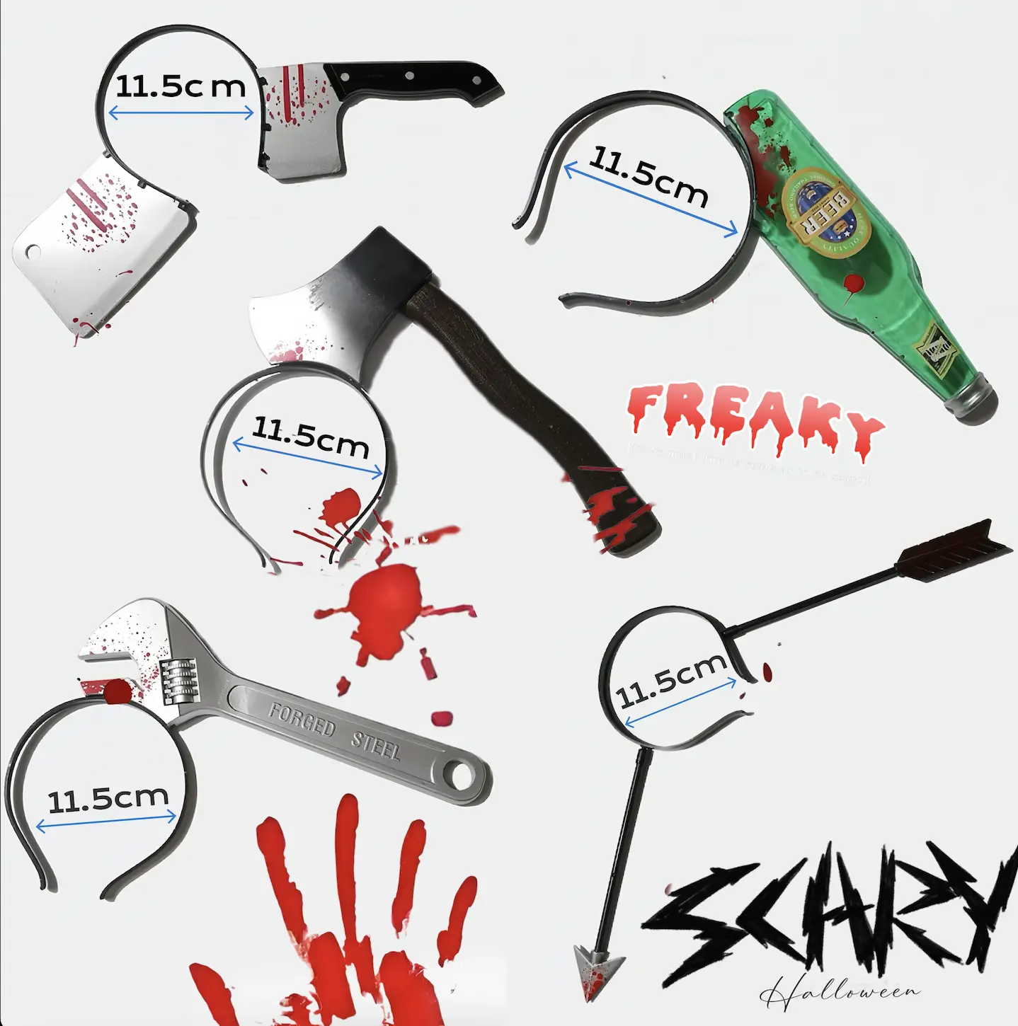 Halloween Headband, Fake knife Headband, Scary Headband, Halloween Costume , Prank Headband Lightweight Masks Spooky Accessories