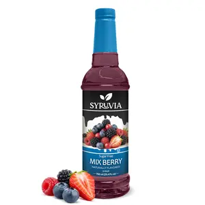 Syruvia Sugar Free Mix Berry Flavored Syrup for Drinks, Cocktails, Lemonades, Iced Teas and Desserts – 25.4 fl oz