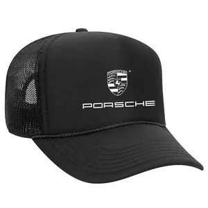 Speed and Style: Porsche Black Trucker Snapback Hat
