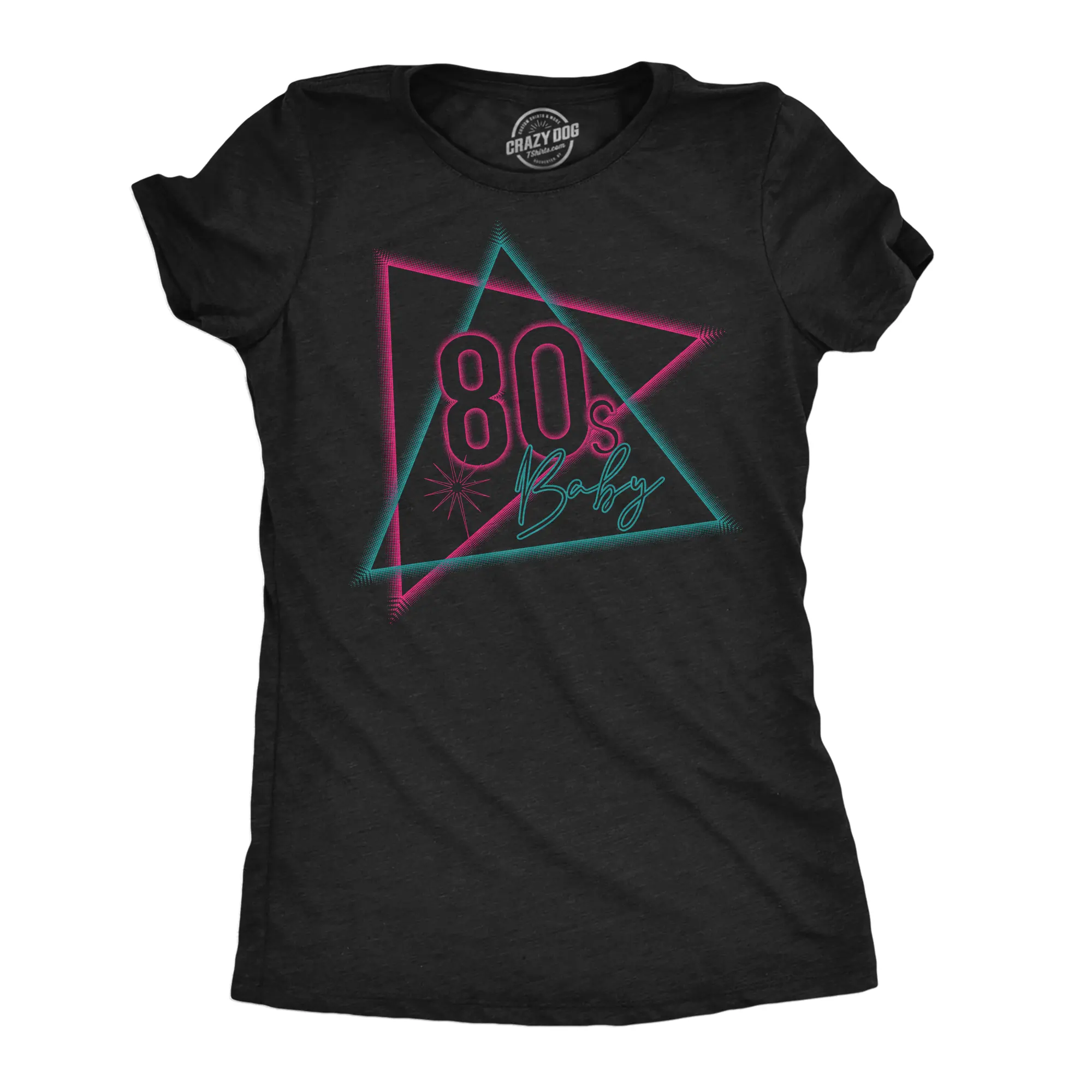 Womens Funny T Shirts 80s Baby Retro Graphic Tee for Ladies Funny Womens T Shirts Cute Vintage Fashion Casual Ladies T-Shirt Gift Funny Vintage Top Women's Novelty Tees Black -