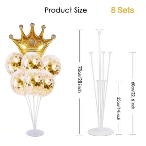 8 Set 2026 Trendy Balloon Stand Kit, Reusable Desktop Balloon Base, DIY Party Decor for Birthday, Wedding, Graduation, Christmas, New Year