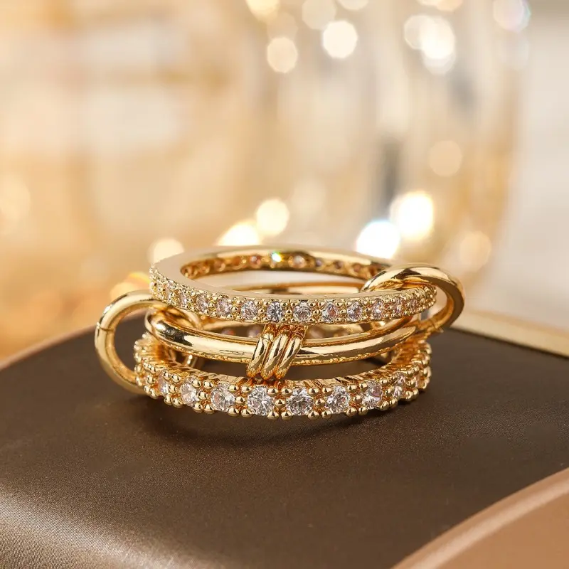 Women's Niche Design Stackable Ring - Fashionable Jewelry, Jewelry Stack, Ring Stack, Versatile for Party & Daily Wear, Ideal for Christmas & New Year Gifts Beautiful Rings