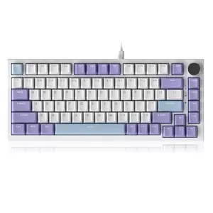 AJAZZ AK820 wired gaming ergonomic mechanical keyboard Durable Keyboard 75% layout full key hot swappable metal volume knob FN multimedia function office keyboard e-sports gaming keyboard plug and play office use