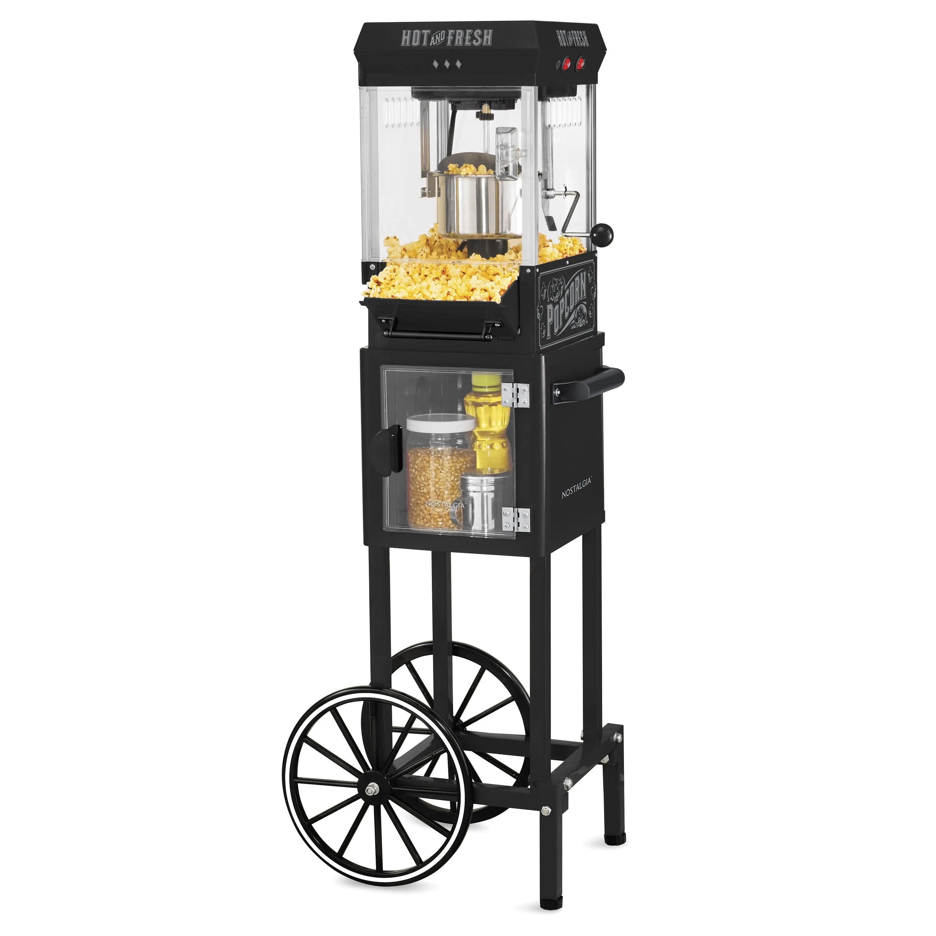 2.5 Ounce Popcorn Cart, 10-Cup, with 5-Quart Popcorn Bowl, 45-Inches Tall