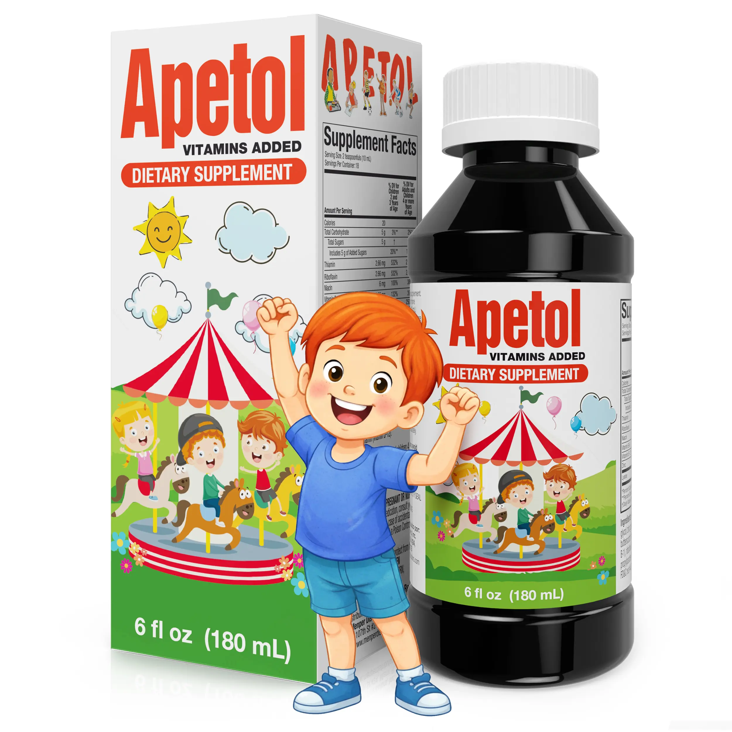 APETOL Edible Zinc Daily Vitamins Liquid Supplement - US-Made Appetite Booster for Digestive Health, Immune Support, Brain Health, 6 Fl Oz (Adults & Kids Selfcare)