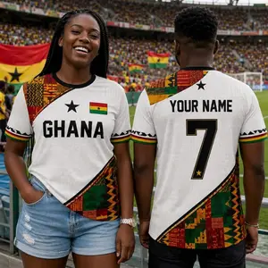 Personalized Ghana Soccer Jersey, Ghana Football Crew Neck Shirt with Name Number