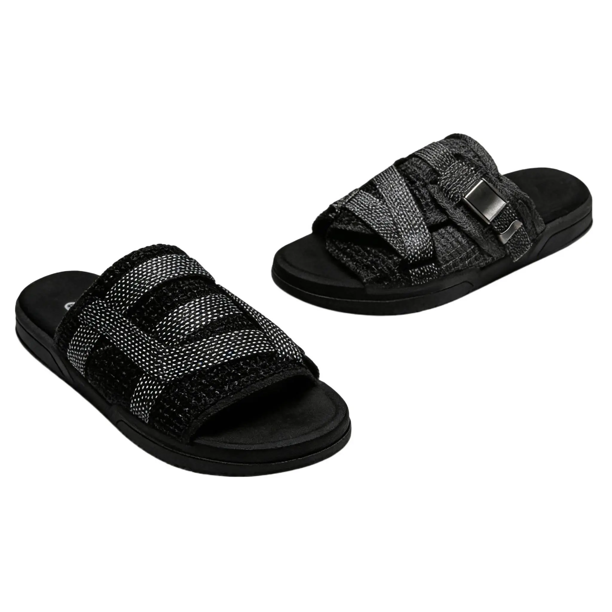 Men's Sport Slide Sandals with Adjustable Straps, Cushioned Rubber Slip On Slipper for Summer with 1-Inch Hidden Height Increase, Shoe, Footwear