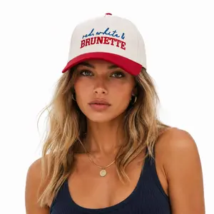 Women's Brunette Letters Baseball Cap - Polyester, Adjustable, Fitted, Sporty Chic, Portable Sun Hat, Fits Head 56-60cm, Hand Wash Only, Flat Dry - Ideal for Summer Outdoors, Party, Tourism