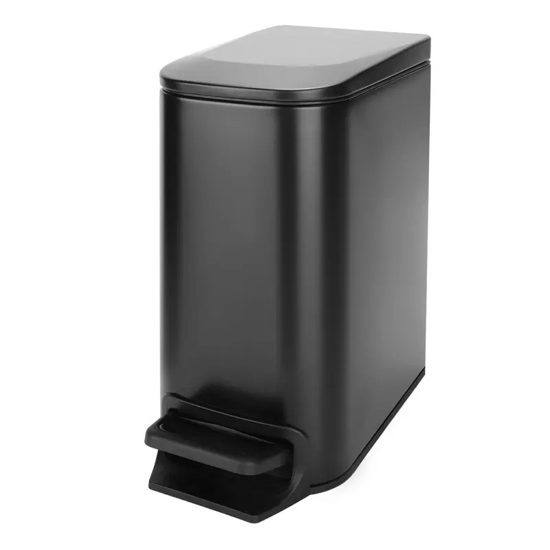 6L/1.6Gallon Slim Profile Stainless Steel Bathroom Trash Can - Anti-Rust Bins, Fingerprint Resistant, Foot Pedal, Soft Lid, Removable Inner Bin, Minimalist & Modern Design for Home Use, Minimalist Design Bathroom Bins, Modern Bathroom Bins