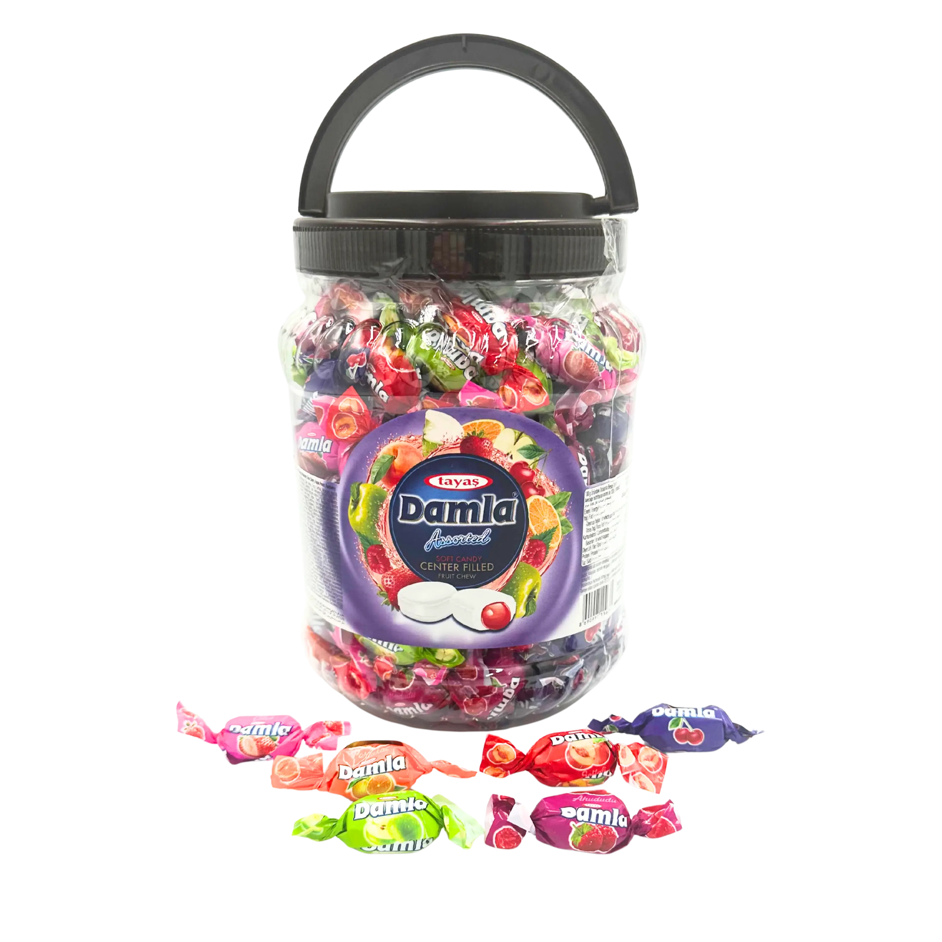 Damla Assorted Soft Candy Center Filled Fruit Chews - 850g