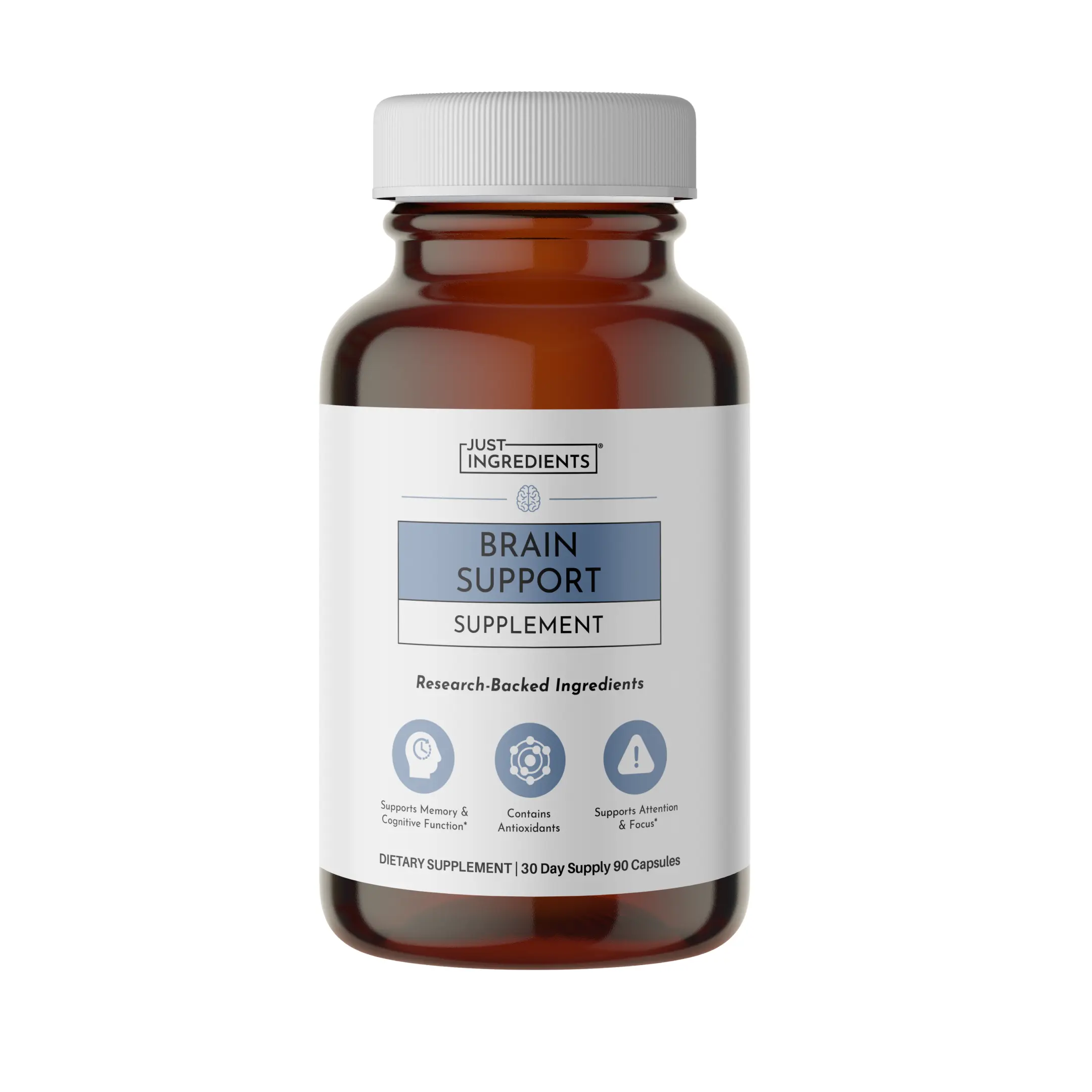 Just Ingredients Organic Brain Support Supplement with Citicoline, Bacopa, & Rosemary Extract for Cognitive Performance Just Ingredients Organic Brain Support Supplement with Citicoline, Bacopa, & Rosemary Extract for Cognitive Performance