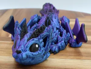 Nyxclaw - The Twilight Prowler Articulated Cat Dragon with Twilight Fade Finish & Wide-Eyed Wonder Design 3D Printed PLA+