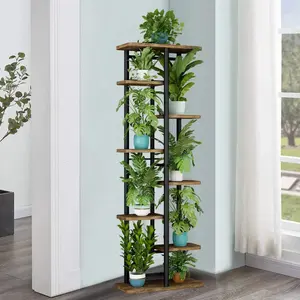 Plant Stand Indoor 8 Tier 9potted Metal Plant Shelf White Plant Holder Large Plant Rack for Mutiple Plants Pots for Patio Garden Corner Balcony Living Room, Standing Shelf