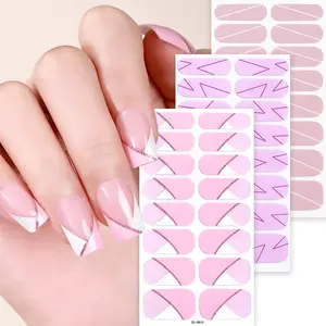 French Style Nail Art Stickers, Self-Adhesive French Line Nail Decals, Multi-Pack DIY Home Use, Perfect for Women's Nail Decoration