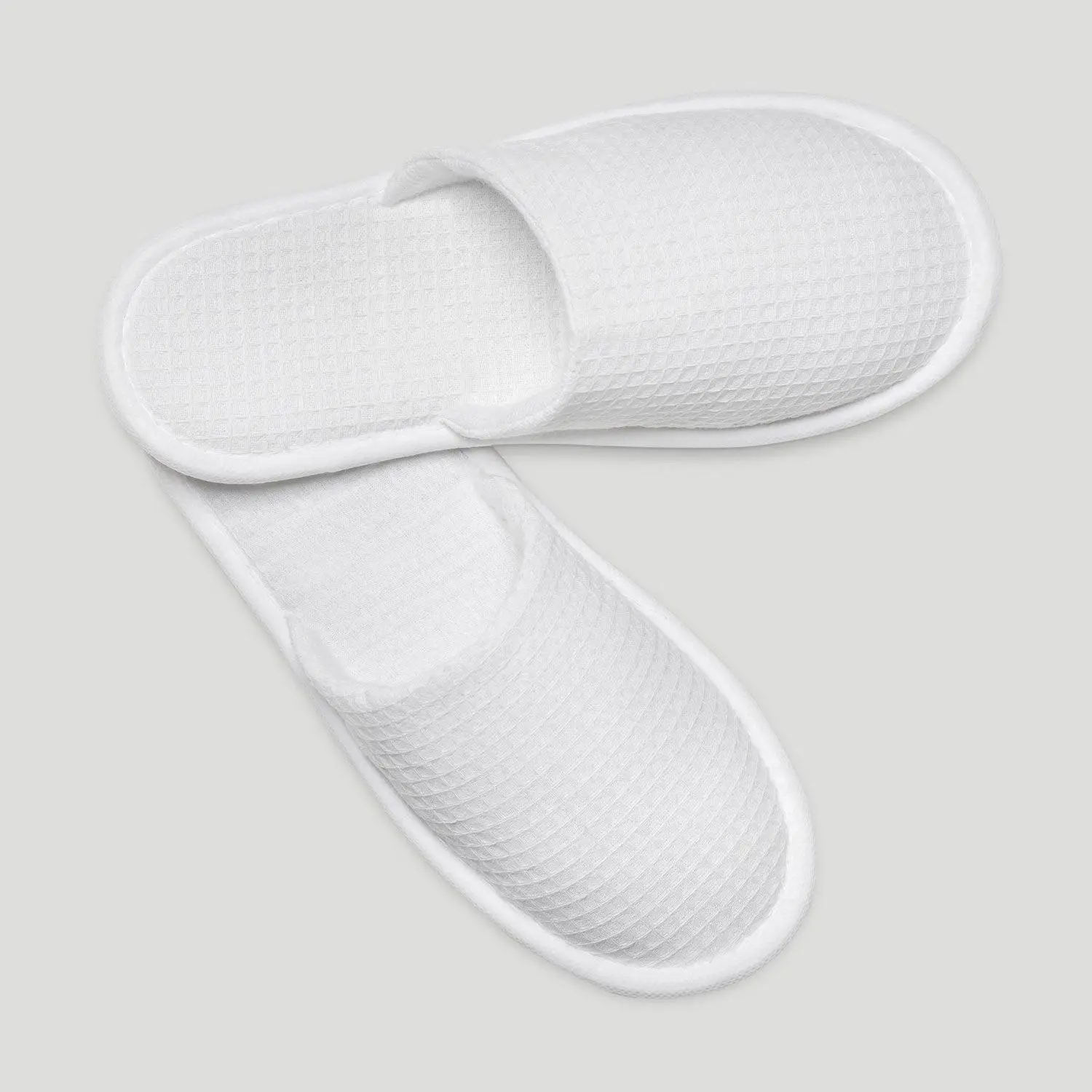 Turquaz White Closed Toe Waffle Slippers Women