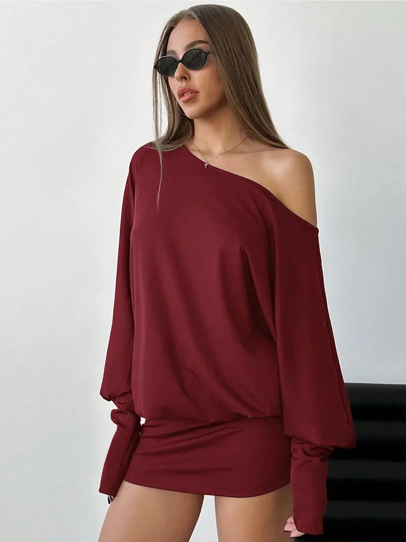 womens burgundy dresses - TikTok Shop