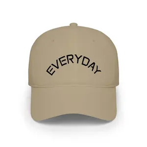 Unisex 100% Cotton Twill Baseball Cap, Custom Text Minimal Black Embroidered Hat, Low-Profile Unstructured Crown, Adjustable Velcro Closure, Baseball Caps