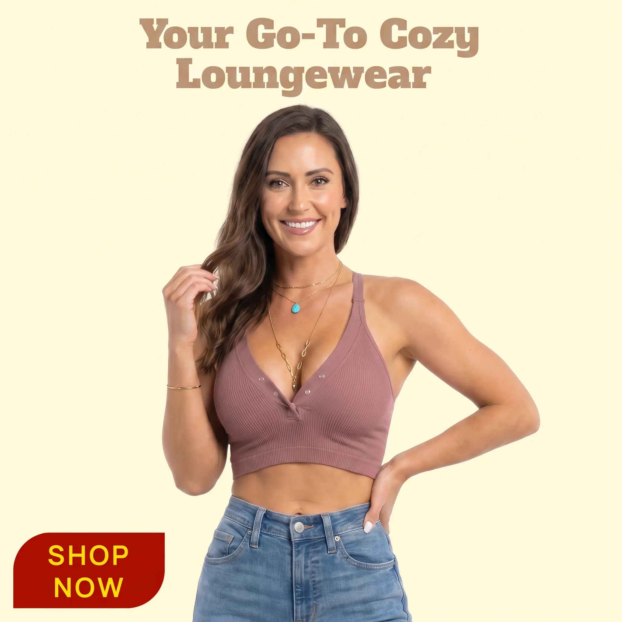 Pro-Fit Women's Ribbed Fitted 1/2/3-Piece Button-Front Convertible Neckline Crop Top Bralette - Racerback, Removable Padding, Spandex, Push-Up Design - Gym or Street Loungewear Everyday Piece (Style 32653-2/3), 3/4 Coverage, Chic Everyday Piece