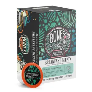 Bones Coffee Company Breakfast Blend Flavored Pods | 12ct Kcups Beverage Beans