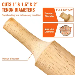 VEVOR Tenon Cutter, 1"/25.4mm & 1.5"/38mm & 2"/50.8mm, with Dual Curved Blades & Button Screws Home Master Kit, Premium Aluminum & Steel Log Furniture Cutter, Commercial Starter's Tool for Home DIY