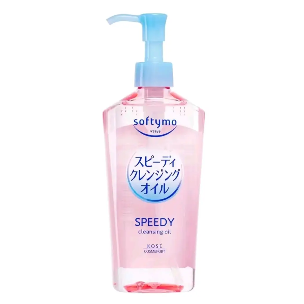 Kose Softymo Speedy Cleansing Oil 240ml - Silky Organic Makeup Remover with Jojoba Olive & Sesame Seeds for Refreshed Skin