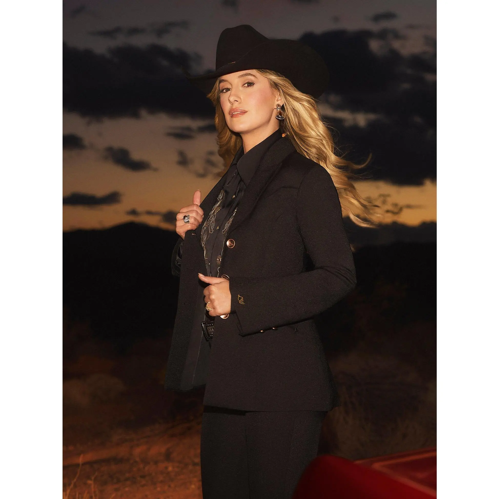 Wrangler Lainey Wrancher Blazer Black, Polyester, Sleeve, Button, Fit, Elastane, Unlined, Slim, Women, Long Sleeve
