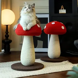 Extra-Large Mushroom-Shaped Cat Tree with Sisal Scratching Post for Indoor Cats Home Natural