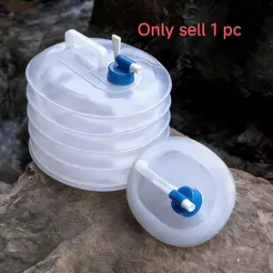 1 Pc Foldable Camping Water Bag, Food Grade Plastic Material, Portable and Ultra-Practical, Outdoor Essential, Replace Heavy Buckets!