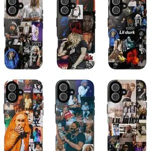 6 Styles Lil Durk Phone Case for iPhone & Samsung Galaxy, Rap Collage Aesthetic Cover, Drill Hip Hop Street Art Design, Trendy Protective Case M