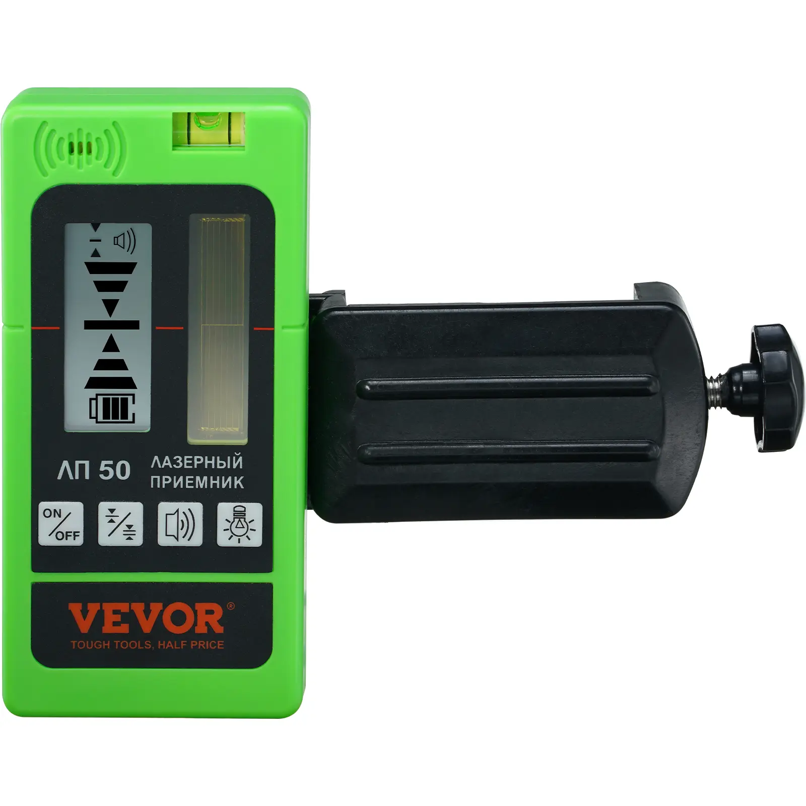 【Summerfinds】VEVOR Laser Receiver for Laser Level 197 ft Working RangeGreen Laser and Red Beam Detector for Pulsing Line LasersAdjustable Speaker & Dual LCD Display & Built-In Bubble LevelClamp Included