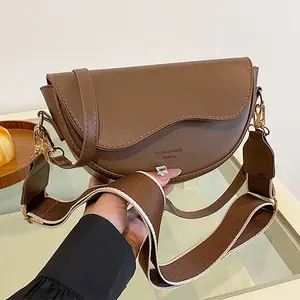 2-in-1 convertible women's saddle bag with magnetic flap, adjustable underarm and crossbody wallet, spacious minimalist day and night bag