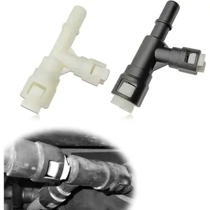 2PCS Car Heater Inlet Hose Fitting 15055343 Heater Inlet Hose Connector Tee Compatible with 00-14 GMC Yukon Sierra Chevy Tahoe Suburban Cadillac Escalade Black & White