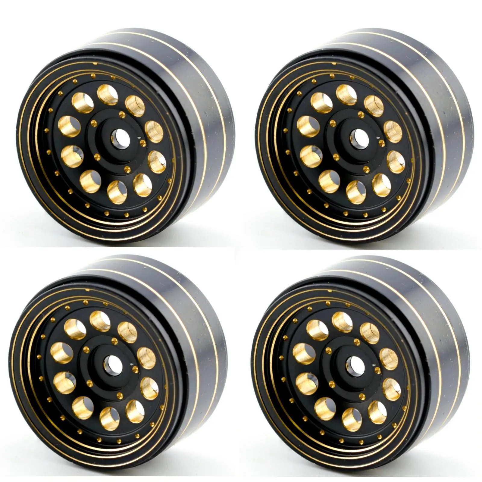 Powerhobby 1.0" Brass Beadlock Wheels offset -2.65mm (4) 1/24 SCX24