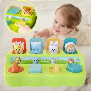 Pop Up Cause and Effect Toys for Babies, Toddler Busy Board, Preschool Busy Board, Preschool Learning Tool, Sensory Activity Board, Montessori Pop-Up Animal Hideaway Box Learning Game for Boys Girls Enhances Logic Motor Skills for Childrens Day, Gifts