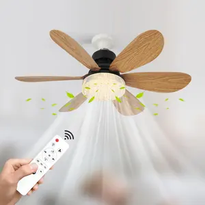 E27 Socket Fan Light with Remote Control, 20.5-inch Ceiling Fan with LED Light, Atmosphere Lighting, Dimmable Warm White 3-speed Wind Speed Ceiling Fan Lights Suitable for Kitchen, Bedroom, LED Lighting Fan