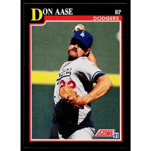 Don Aase 1991 Score #289 Los Angeles Dodgers