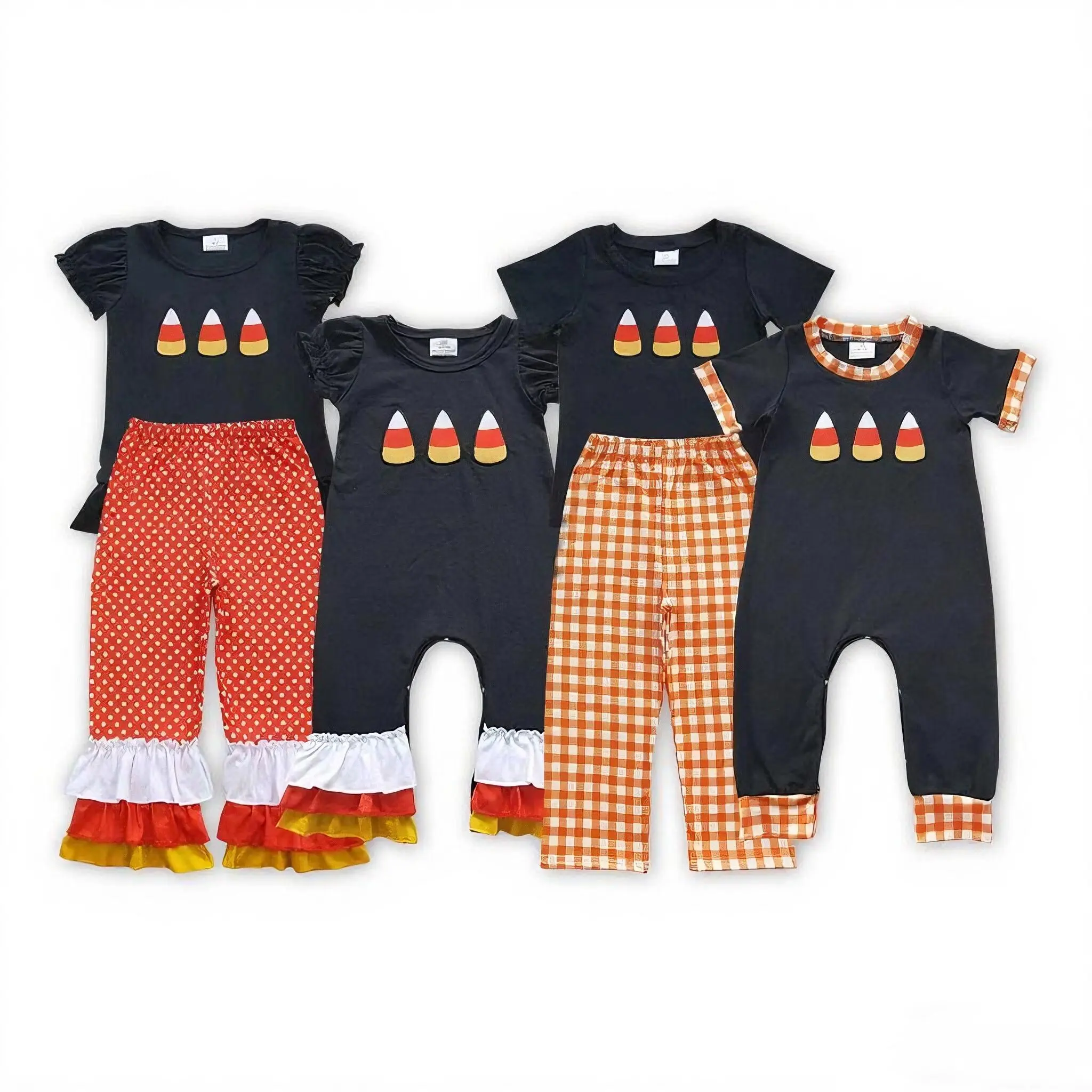 Halloween Embroidery Candy Pattern  Baby Romper