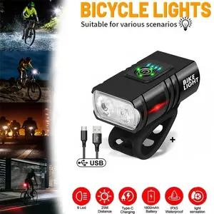 Bicycle Light Set, USB Rechargeable Bike Lights, Easy Installation, Multi-Mode Lighting, Light Sensitivity, Waterproof, Super Bright LED Smart Bicycle Lights, Bicycle Lights Front and Rear