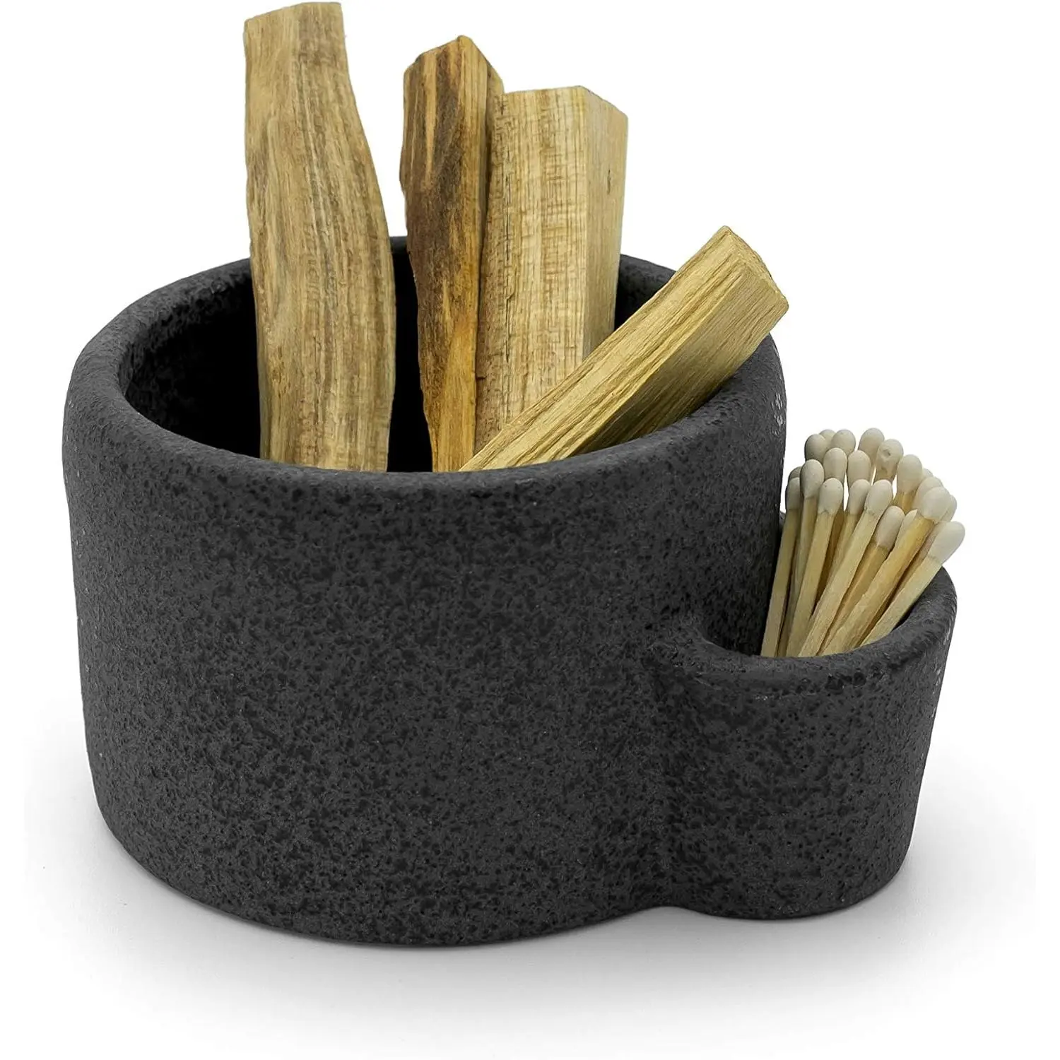 Vulcan Ceramic Bowl, Tree Planted with Every Order, Decorative Bowl with Side Slot for Matches, Smudging Burn Bowl for Sage, Palo Santo, Matchstick Holder, Form for Candles