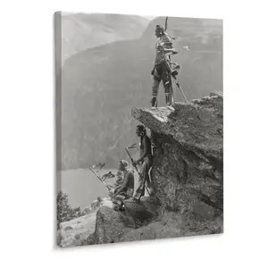 Black And White Native American Poster Vintage Indian Blackfoot Poster Large Art Wall Decor Print