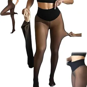 2026 NEW Womens Winter Compression Band One Seamoption Original Magic Fleece Lined Leggings S to XL 2 Shades Closed Foot Fleece Tights Fur Basic Minimalist Style Women's Bottoms Fit